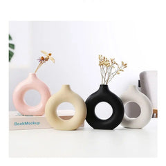 Nordic Circular Hollow Ceramic Vase