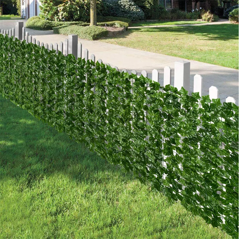 50X200cm Artificial Ivy Hedge Green Leaf Fence Panels Faux Privacy Fence Screen for Home Outdoor Garden Balcony Decoration 1X3m