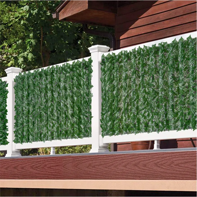 50X200cm Artificial Ivy Hedge Green Leaf Fence Panels Faux Privacy Fence Screen for Home Outdoor Garden Balcony Decoration 1X3m