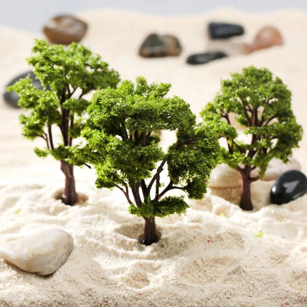 20/70pcs Plastic Model Train Artificial Miniature Tree Scenery Railroad Decoration Building Landscape Accessories Toys for Kids