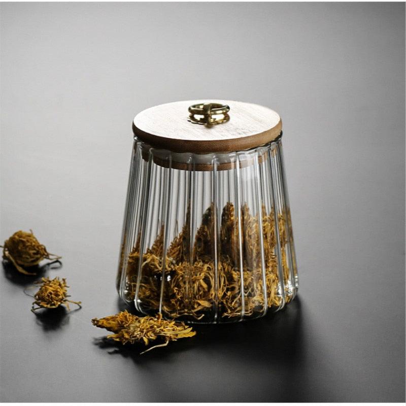 Charm Ripple Glass Storage Jars with Lid